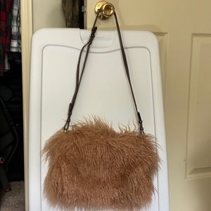 Dries Van Noten Faux Fur Shoulder Bag